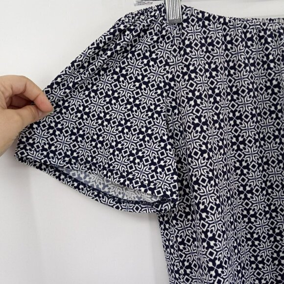 Jude Connally Printed Off The Shoulder Mini Shift Dress Preppy Summer Beach S - Picture 3 of 7